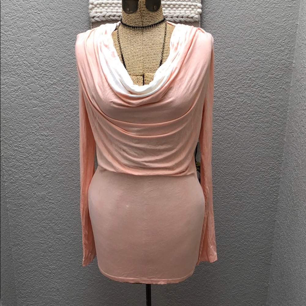 Green Dragon | Peach Long Sleeve Cowl Dress | S
